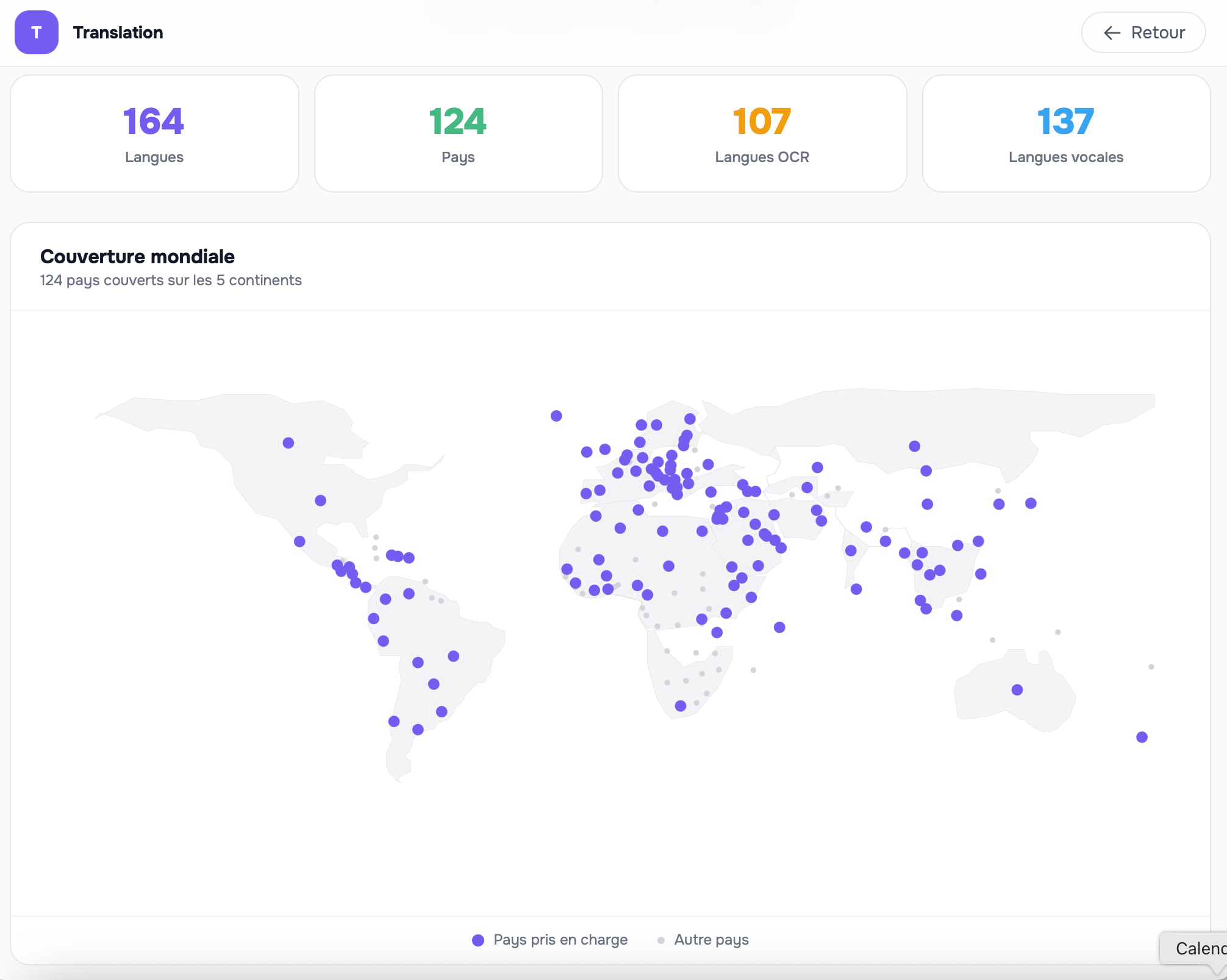 Couverture mondiale de la traduction IA Kasarrow